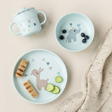 Done by Deer Foodie Spisesæt m. sugekop, Celebration - Blue