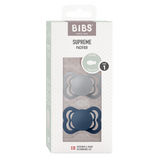 Bibs Supreme Silicone, 2-pack - Cloud/Steel Blue