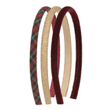 Mimi & Lula Hårbøjler, 3 stk. - Red Tartan Pony Pals