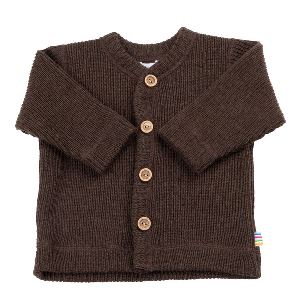 Joha Uld Rib Cardigan - Dark Brown