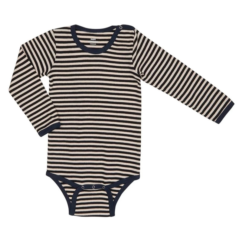 Mads Nørgaard Soft Duo Striped Body - Off White/Black/Navy