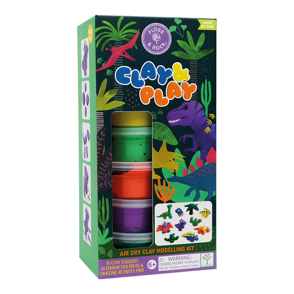 Floss & Rock Selvhærdende Ler - Dino