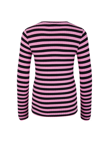 Mads Nørgaard 5x5 Classic Stripe Talika Bluse - Stripe/Begonia Pink