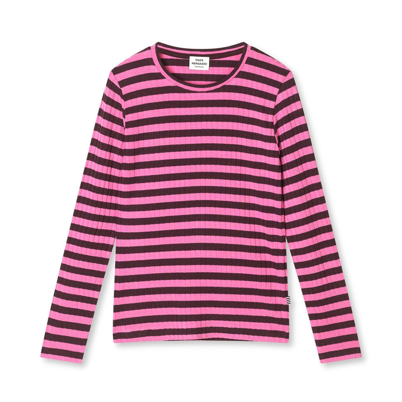 Mads Nørgaard 5x5 Stripe Talika Bluse - Plum Perfect