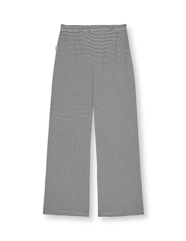 Mads Nørgaard 2x2 Stripe Verona Bukser - Black/Vanilla Ice