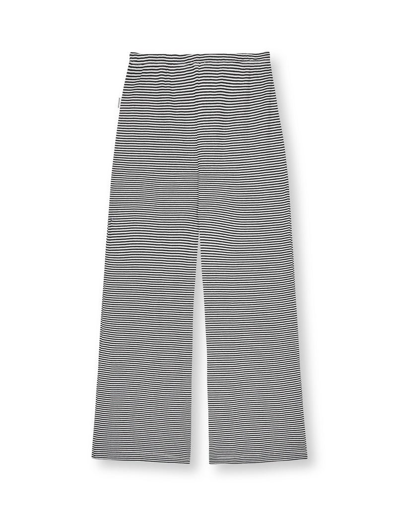 Mads Nørgaard 2x2 Stripe Verona Bukser - Black/Vanilla Ice