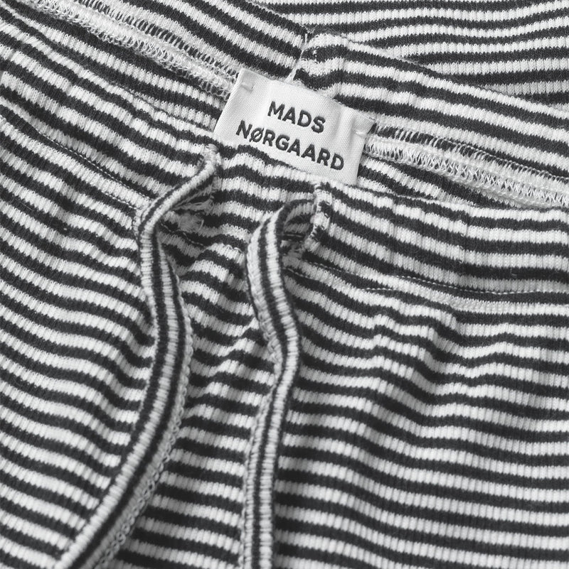 Mads Nørgaard 2x2 Stripe Verona Bukser - Black/Vanilla Ice