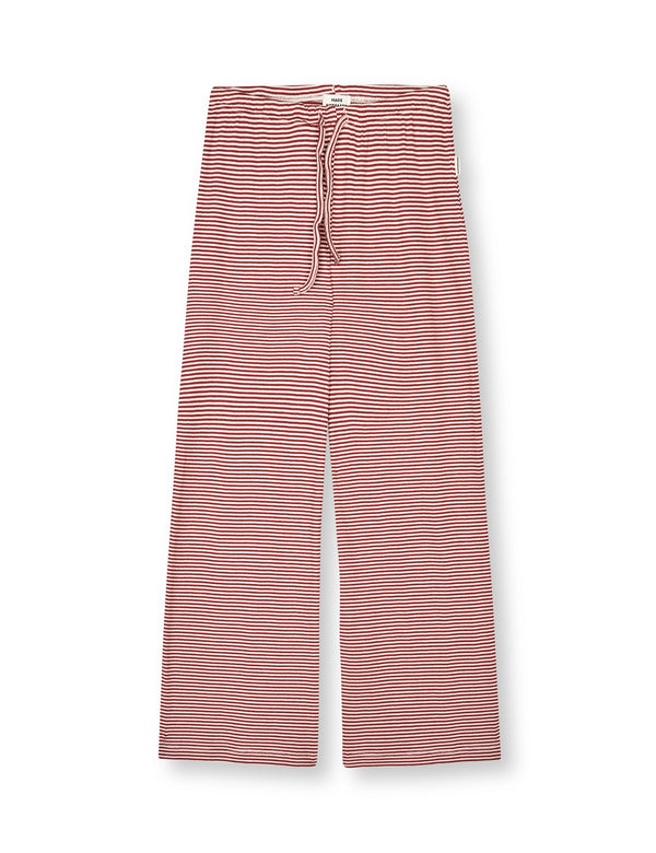 Mads Nørgaard 2x2 Stripe Verona Bukser - Winery/Vanilla Ice