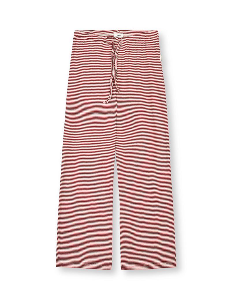Mads Nørgaard 2x2 Stripe Verona Bukser - Winery/Vanilla Ice