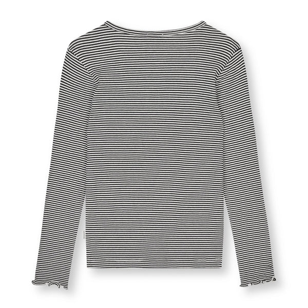 Mads Nørgaard 2x2 Stripe Tala Bluse - Black/Vanilla Ice