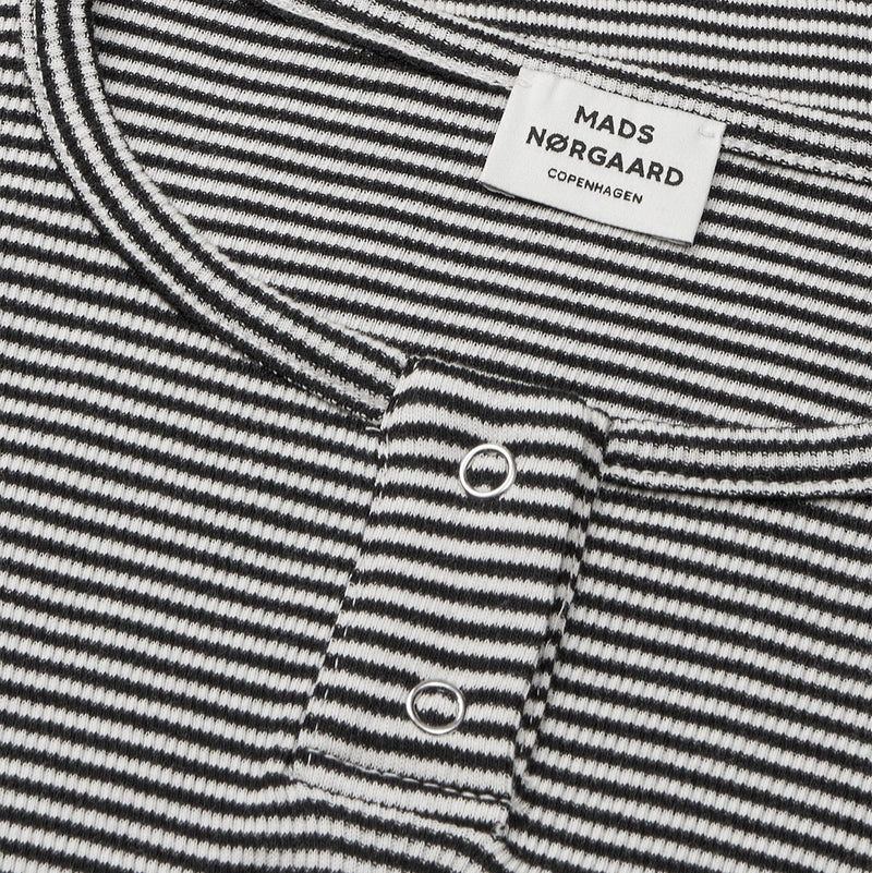 Mads Nørgaard 2x2 Stripe Tala Bluse - Black/Vanilla Ice