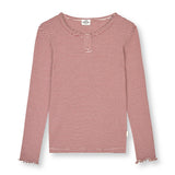 Mads Nørgaard 2x2 Stripe Tala Bluse - Winery/Vanilla Ice