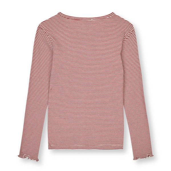 Mads Nørgaard 2x2 Stripe Tala Bluse - Winery/Vanilla Ice