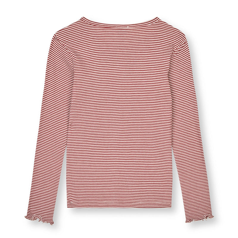 Mads Nørgaard 2x2 Stripe Tala Bluse - Winery/Vanilla Ice