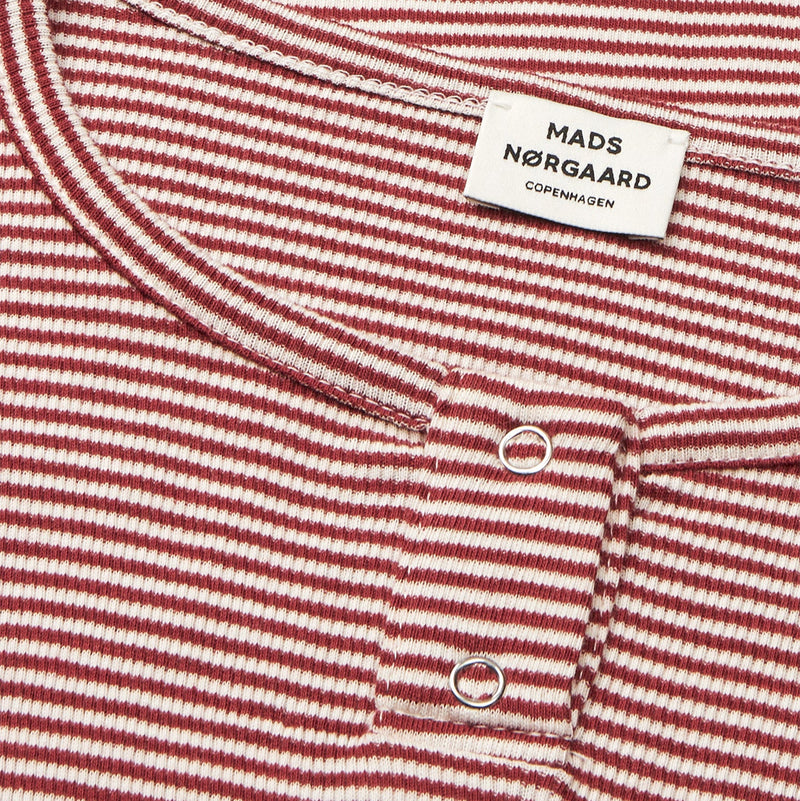 Mads Nørgaard 2x2 Stripe Tala Bluse - Winery/Vanilla Ice