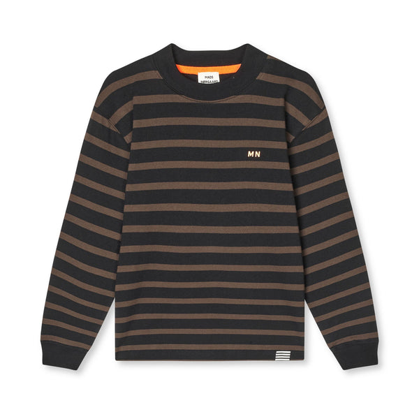 Mads Nørgaard Stripe Carlito Bluse - Black/Demitasse