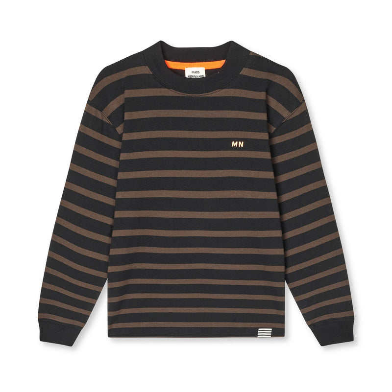 Mads Nørgaard Stripe Carlito Bluse - Black/Demitasse