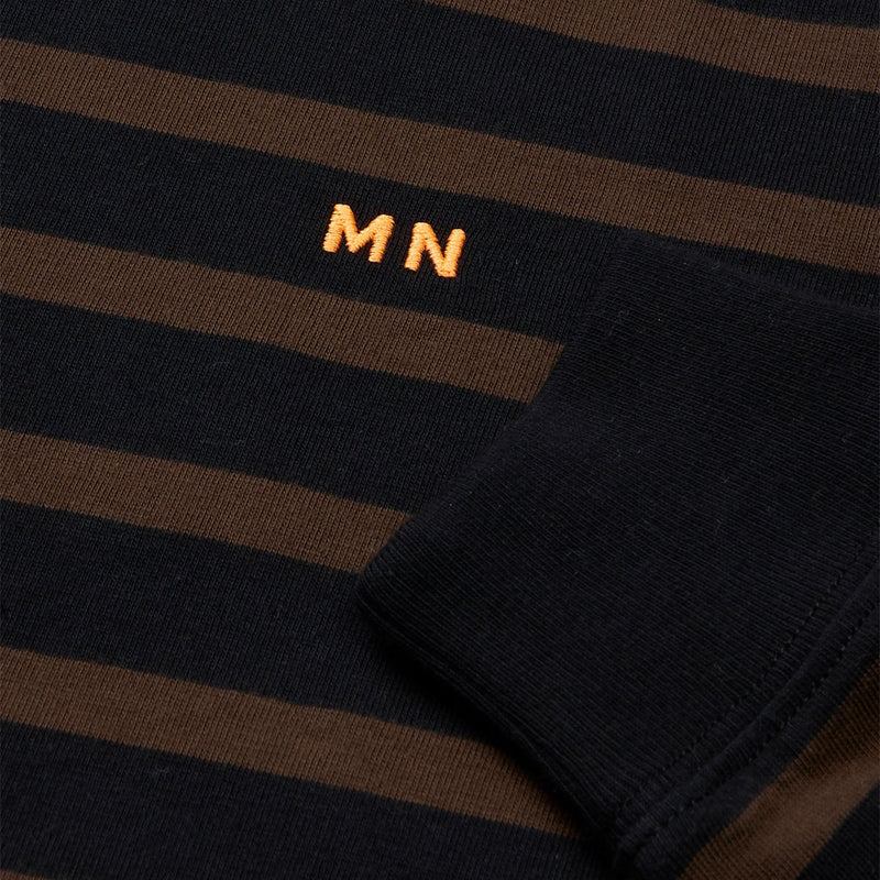 Mads Nørgaard Stripe Carlito Bluse - Black/Demitasse