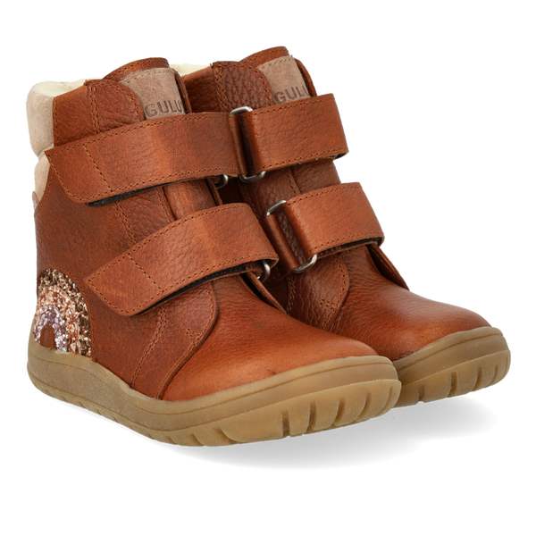 Angulus TEX Vinterstøvler m. glitterregnbue - Cognac