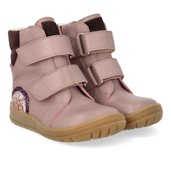 Angulus TEX Vinterstøvler m. glitterregnbue - Faded Rose