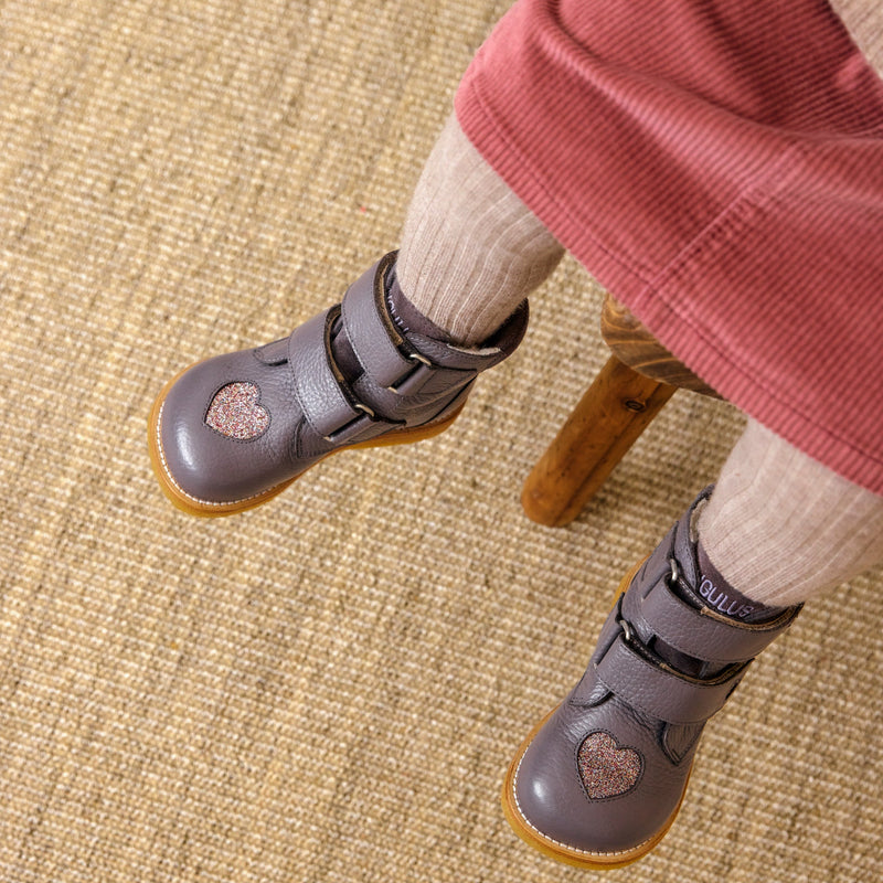 Angulus TEX Vinterstøvler m. glitterhjerte - Lavender