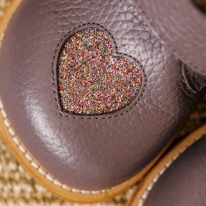 Angulus TEX Vinterstøvler m. glitterhjerte - Lavender