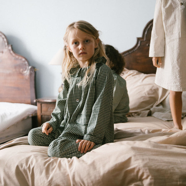 MarMar Pajama Cotton Seersucker Sæt - Green Check