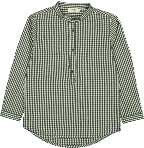 MarMar Timmo Cotton Seersucker Skjorte - Green Check