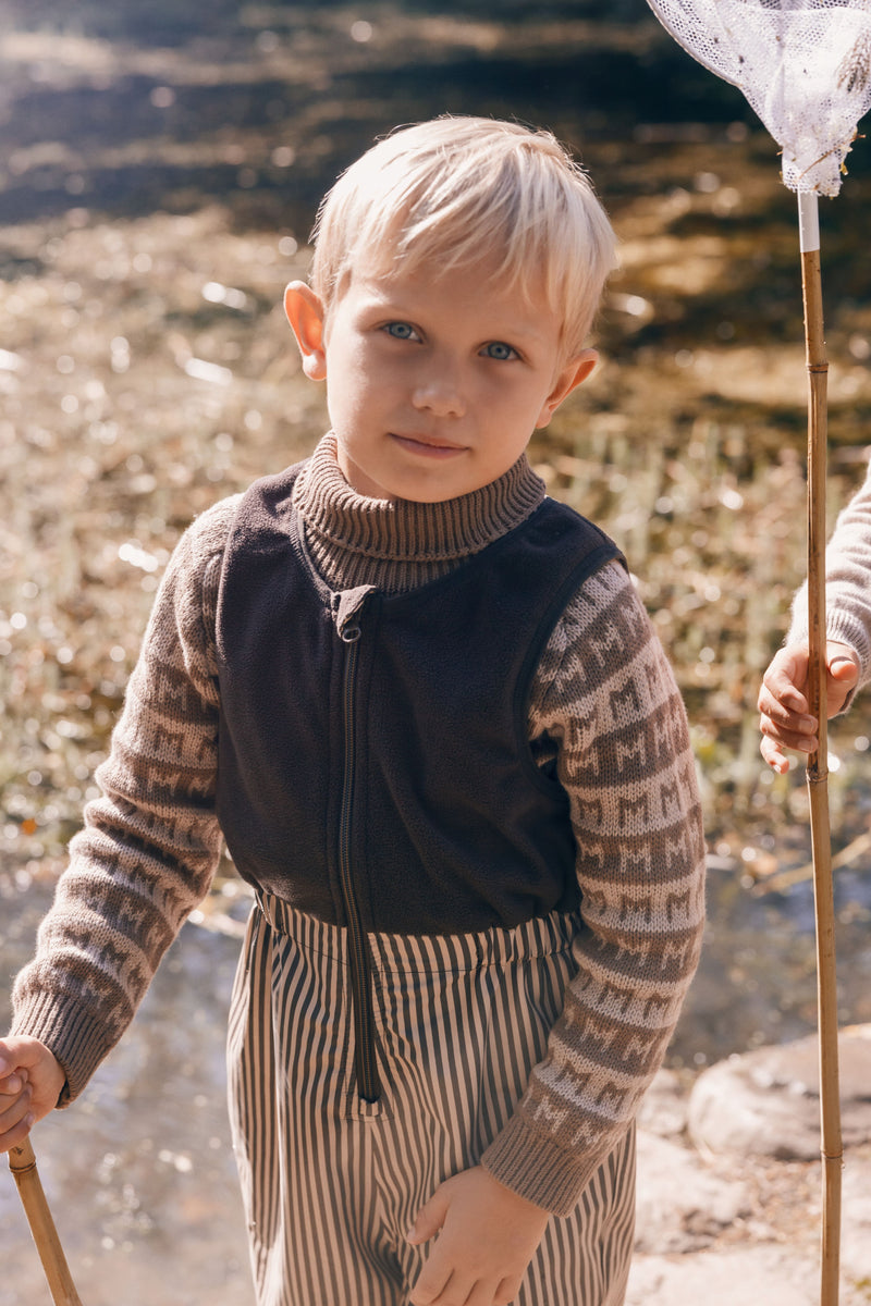 MarMar Obo Regntøj m. fleece - Brown Stripe