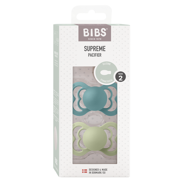 Bibs Supreme Silicone, 2-pack - Island Sea/Sage