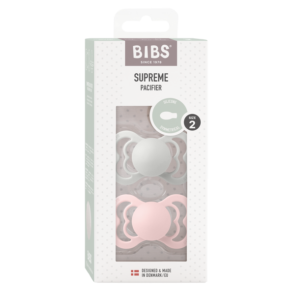 Bibs Supreme Silicone, 2-pack - Haze/Blossom