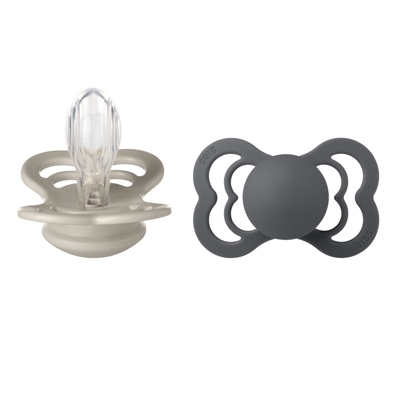 Bibs Supreme Silicone, 2-pack - Sand/Iron