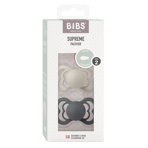 Bibs Supreme Silicone, 2-pack - Sand/Iron