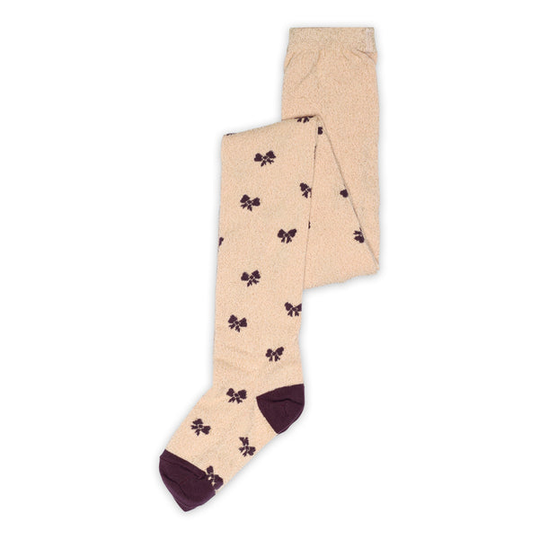 Melton Strømpebukser, Bows Glitter - Crystal Pink