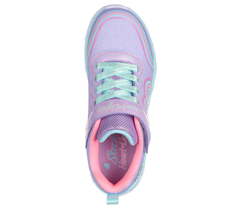 Skechers Girls Lighted Hearts Sneakers - Lavender Multi