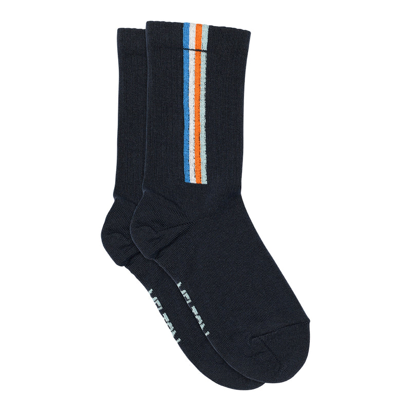 Melton Vertical Stripes Strømper - Marine