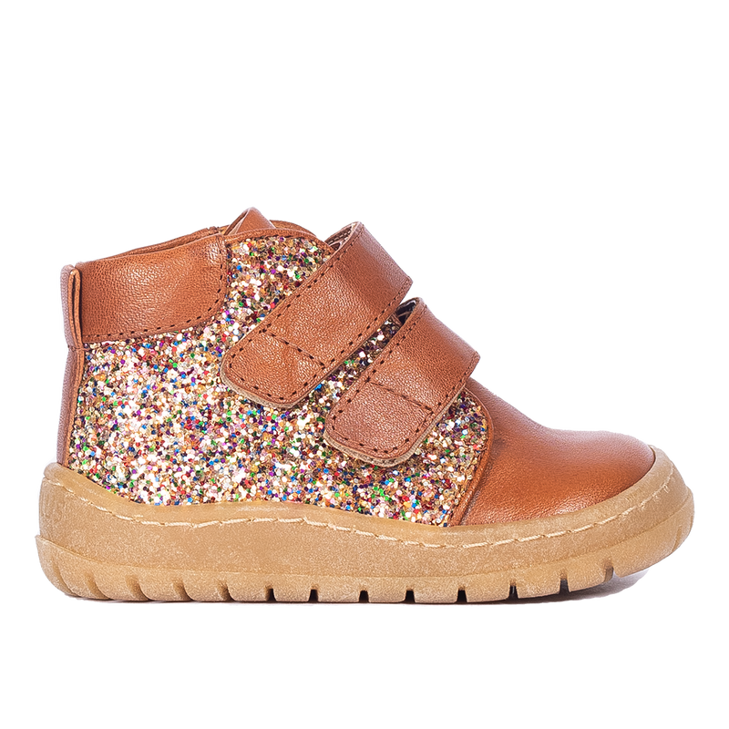 Angulus Mit-cut Sneakers - Cognac Multi Glitter