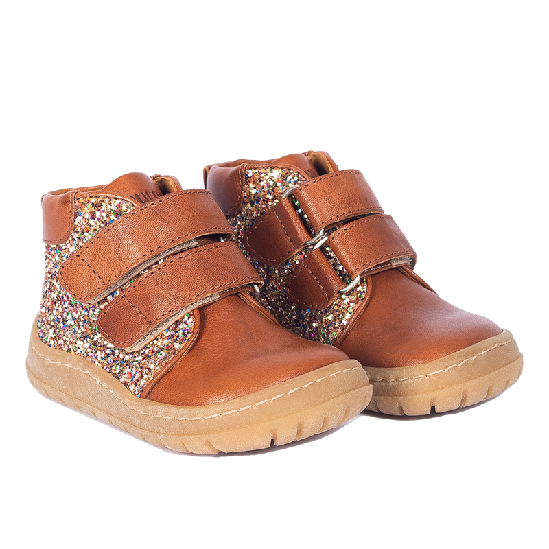 Angulus Mit-cut Sneakers - Cognac Multi Glitter