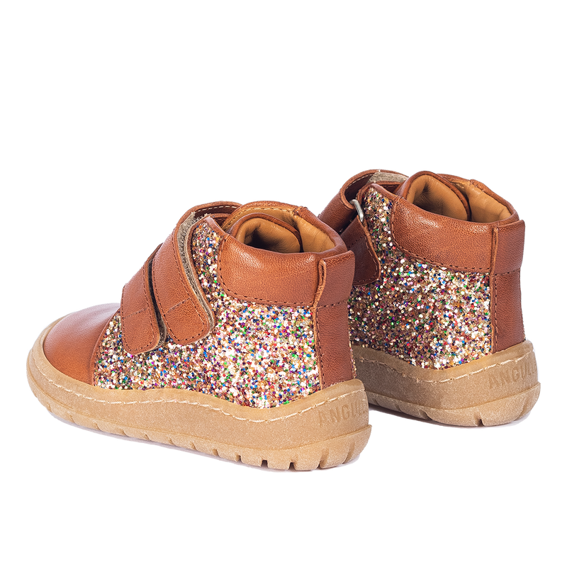 Angulus Mit-cut Sneakers - Cognac Multi Glitter