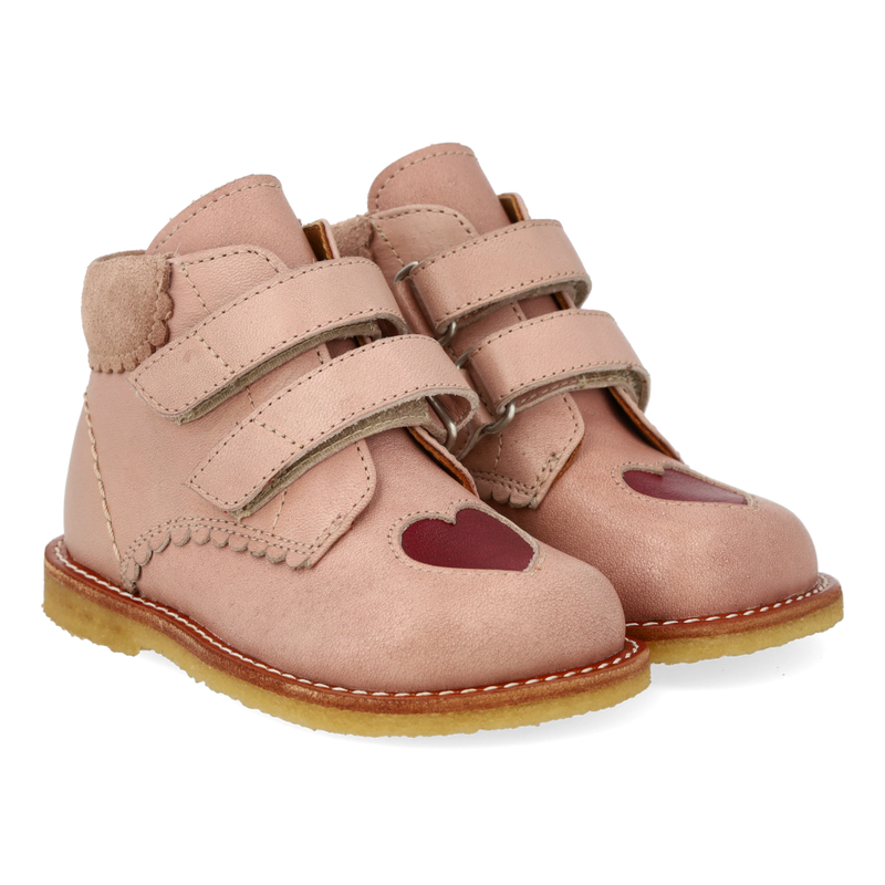 Angulus Begynder Sko m. kontrasthjerte - Rosebud