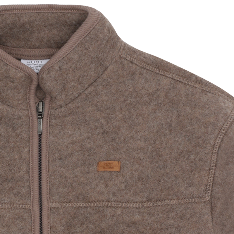 Hust & Claire Emi Zip Uld Jakke - Deer Melange