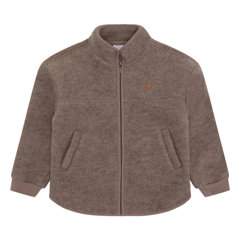 Hust & Claire Emi Zip Uld Jakke - Deer Melange