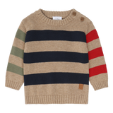 Hust & Claire Pilou Strik Bluse - Stripes Biscuit