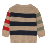 Hust & Claire Pilou Strik Bluse - Stripes Biscuit