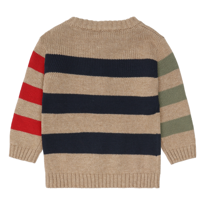 Hust & Claire Pilou Strik Bluse - Stripes Biscuit