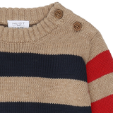 Hust & Claire Pilou Strik Bluse - Stripes Biscuit