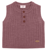 Hust & Claire Edi Strik Vest, Merino Uld - Pale Mauve