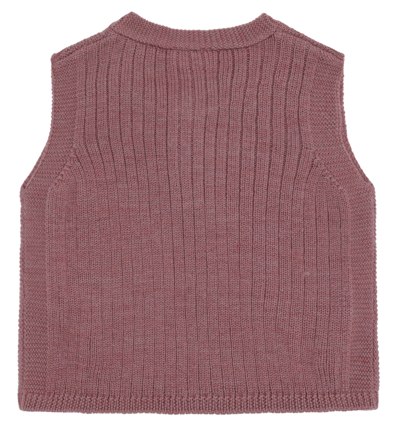 Hust & Claire Edi Strik Vest, Merino Uld - Pale Mauve