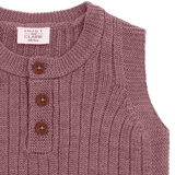 Hust & Claire Edi Strik Vest, Merino Uld - Pale Mauve