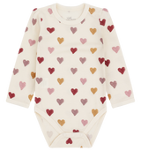 Hust & Claire Baloo Hearts Puff Body, Uld/Bambus - Off White